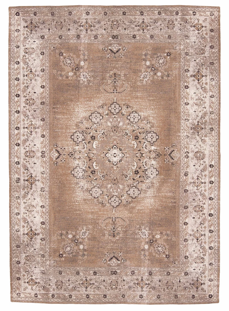 Miss Amara Olive Caramel Brown Traditional Medallion Rug All Rugs