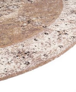 Miss Amara Olive Caramel Brown Traditional Medallion Round Rug All Rugs