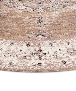 Miss Amara Olive Caramel Brown Traditional Medallion Round Rug All Rugs