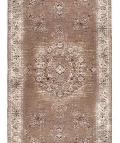 Miss Amara All Rugs Olive Caramel Brown Traditional Medallion Runner Rug