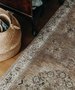 Miss Amara All Rugs Olive Caramel Brown Traditional Medallion Runner Rug