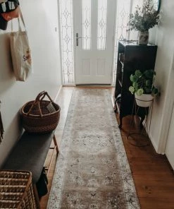 Miss Amara All Rugs Olive Caramel Brown Traditional Medallion Runner Rug