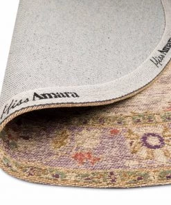 Miss Amara All Rugs Olivia Boho Beige Purple And Coral Round Rug