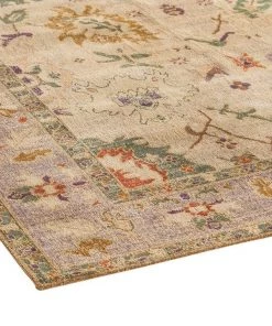 Miss Amara Olivia Boho Traditional Beige Purple And Coral Rug