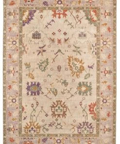 Miss Amara Olivia Boho Traditional Beige Purple And Coral Rug