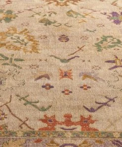Miss Amara Olivia Boho Traditional Beige Purple And Coral Rug