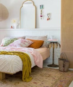 Miss Amara Olivia Boho Traditional Beige Purple And Coral Rug