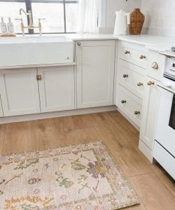 Miss Amara Olivia Boho Beige Purple And Coral Runner Rug