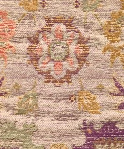 Miss Amara All Rugs Olivia Boho Beige Purple And Coral Round Rug