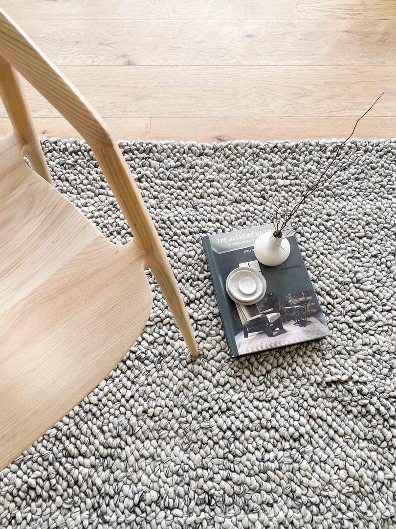 Miss Amara Ollie Grey And Ivory Marble Looped Rug All Rugs