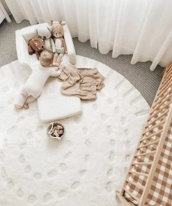 Miss Amara All Rugs Omega Ivory Abstract Tribal Round Rug