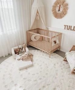 Miss Amara All Rugs Omega Ivory Abstract Tribal Round Rug