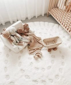 Miss Amara All Rugs Omega Ivory Abstract Tribal Round Rug