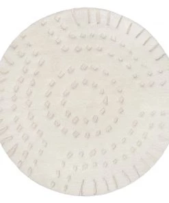 Miss Amara All Rugs Omega Ivory Abstract Tribal Round Rug