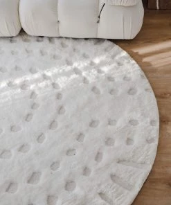 Miss Amara All Rugs Omega Ivory Abstract Tribal Round Rug