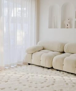 Miss Amara All Rugs Omega Ivory Abstract Tribal Round Rug