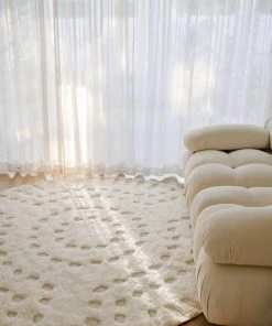 Miss Amara All Rugs Omega Ivory Abstract Tribal Round Rug