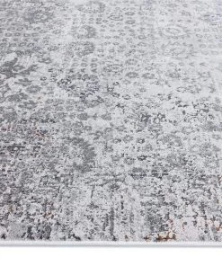 Miss Amara All Rugs Ophelia Stone Grey Traditional Distressed Medallion Rug