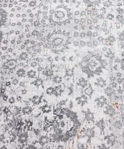 Miss Amara All Rugs Ophelia Stone Grey Traditional Distressed Medallion Rug