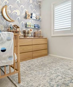 Miss Amara Oriana Blue Ivory And Beige Floral Transitional Rug