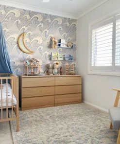 Miss Amara Oriana Blue Ivory And Beige Floral Transitional Rug