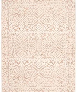 Miss Amara Paloma Peach And Ivory Tribal Patterned Rug