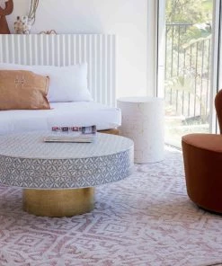 Miss Amara Paloma Peach And Ivory Tribal Patterned Rug