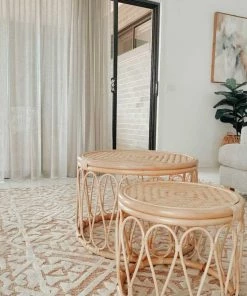 Miss Amara Paloma Peach And Ivory Tribal Patterned Rug