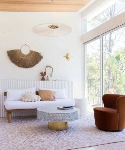 Miss Amara Paloma Peach And Ivory Tribal Patterned Rug