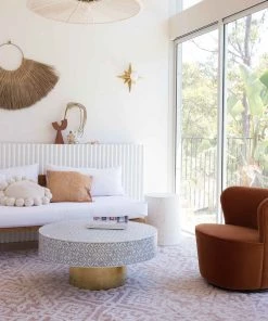 Miss Amara Paloma Peach And Ivory Tribal Patterned Rug