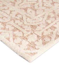 Miss Amara Paloma Peach And Ivory Tribal Patterned Runner Rug