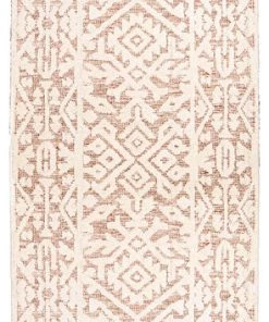 Miss Amara Paloma Peach And Ivory Tribal Patterned Runner Rug