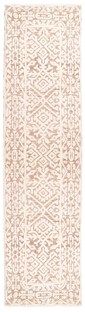 Miss Amara Paloma Peach And Ivory Tribal Patterned Runner Rug