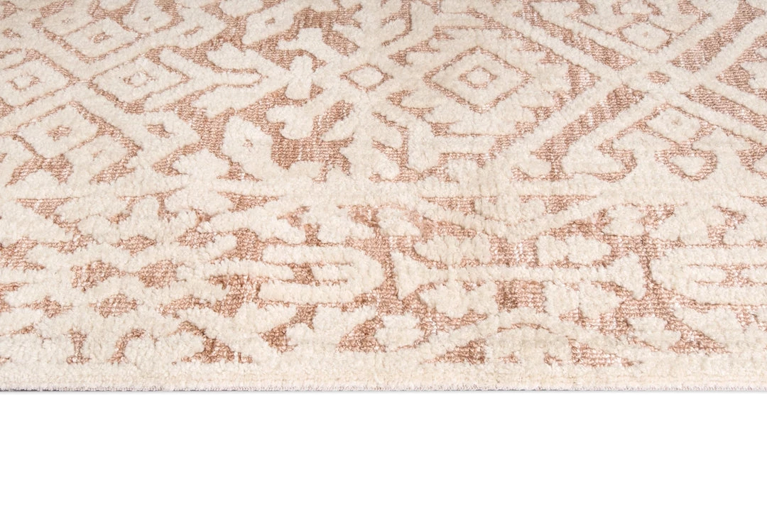 Miss Amara Paloma Peach And Ivory Tribal Patterned Runner Rug