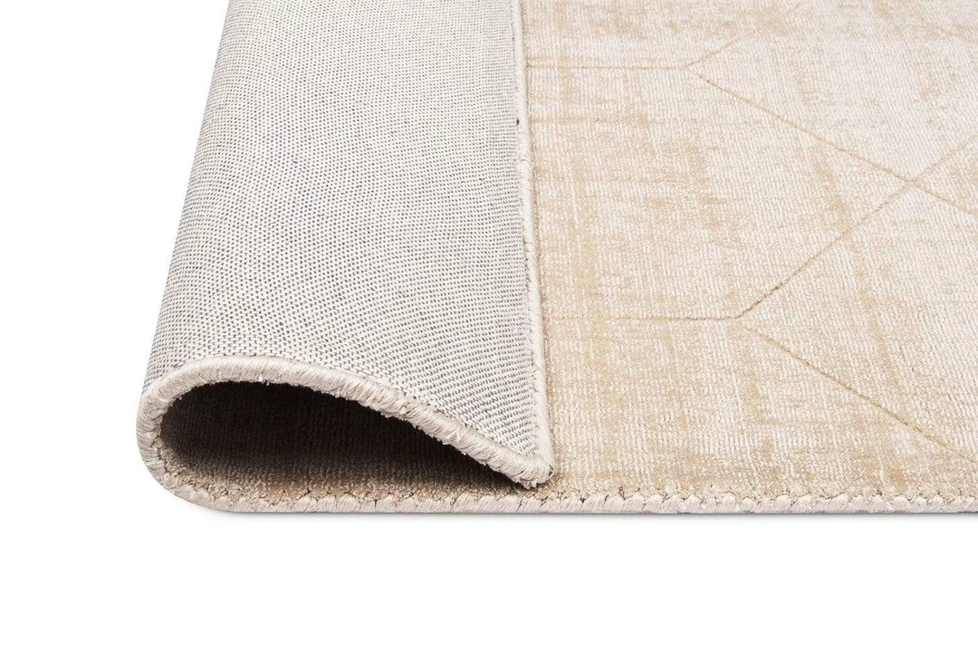 Miss Amara Parker Beige And Ivory Geometric Viscose Rug