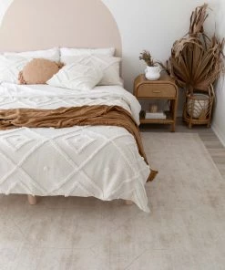 Miss Amara Parker Beige And Ivory Geometric Viscose Rug