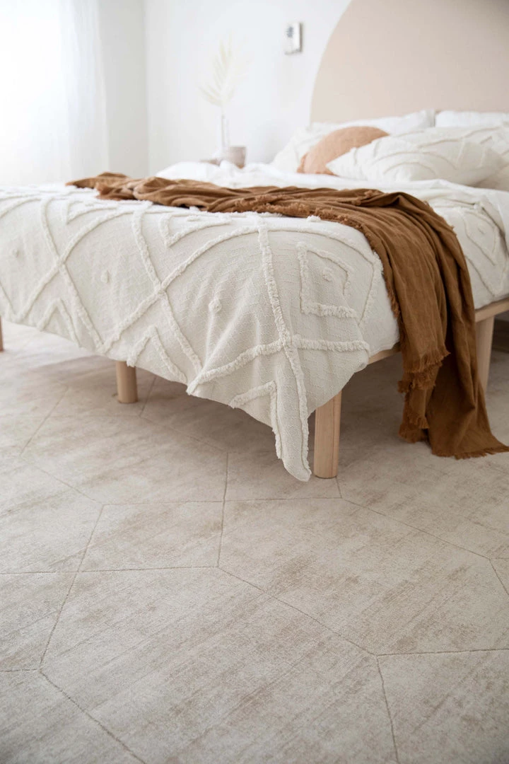 Miss Amara Parker Beige And Ivory Geometric Viscose Rug