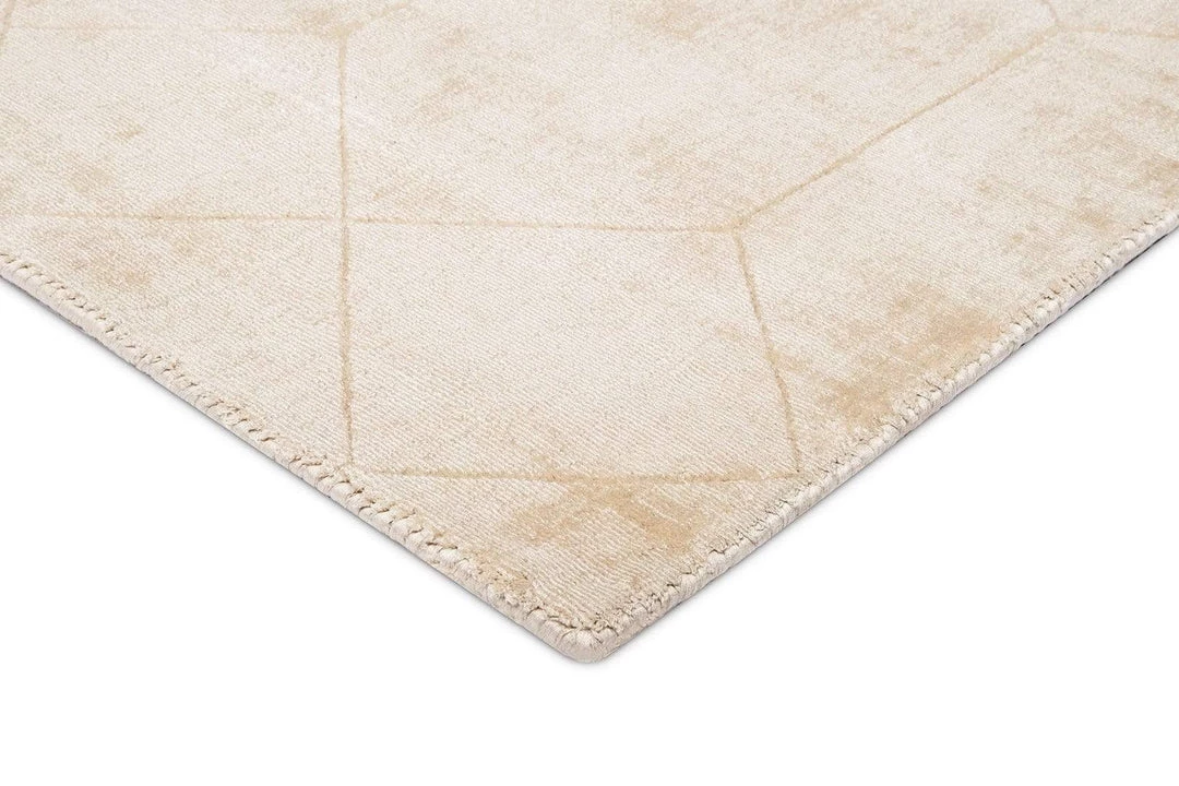 Miss Amara Parker Beige And Ivory Geometric Viscose Rug