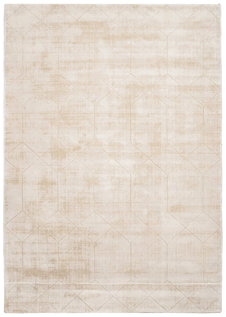 Miss Amara Parker Beige And Ivory Geometric Viscose Rug