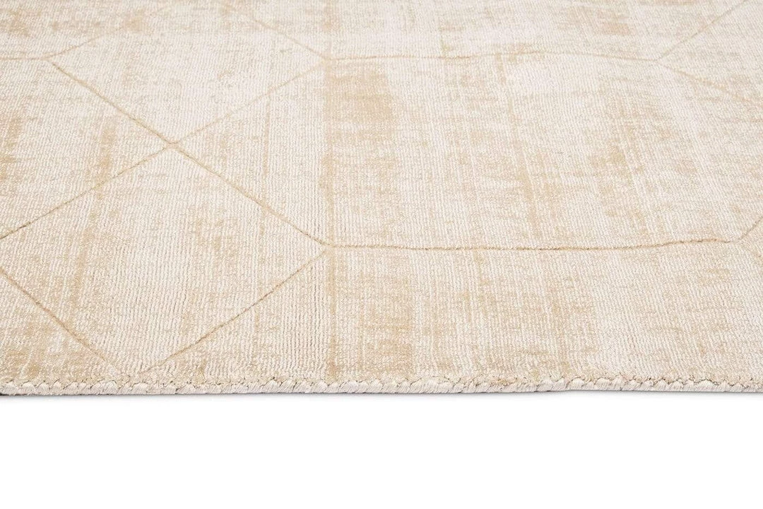 Miss Amara Parker Beige And Ivory Geometric Viscose Rug