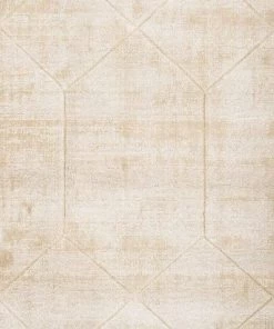 Miss Amara Parker Beige And Ivory Geometric Viscose Rug