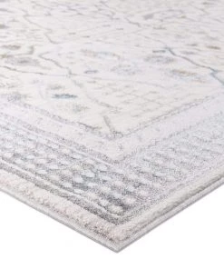 Miss Amara Pheobe Grey Cream And Blue Ornate Rug All Rugs