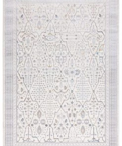 Miss Amara Pheobe Grey Cream And Blue Ornate Rug All Rugs