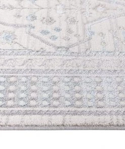 Miss Amara Pheobe Grey Cream And Blue Ornate Rug All Rugs