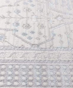 Miss Amara Pheobe Grey Cream And Blue Ornate Rug All Rugs