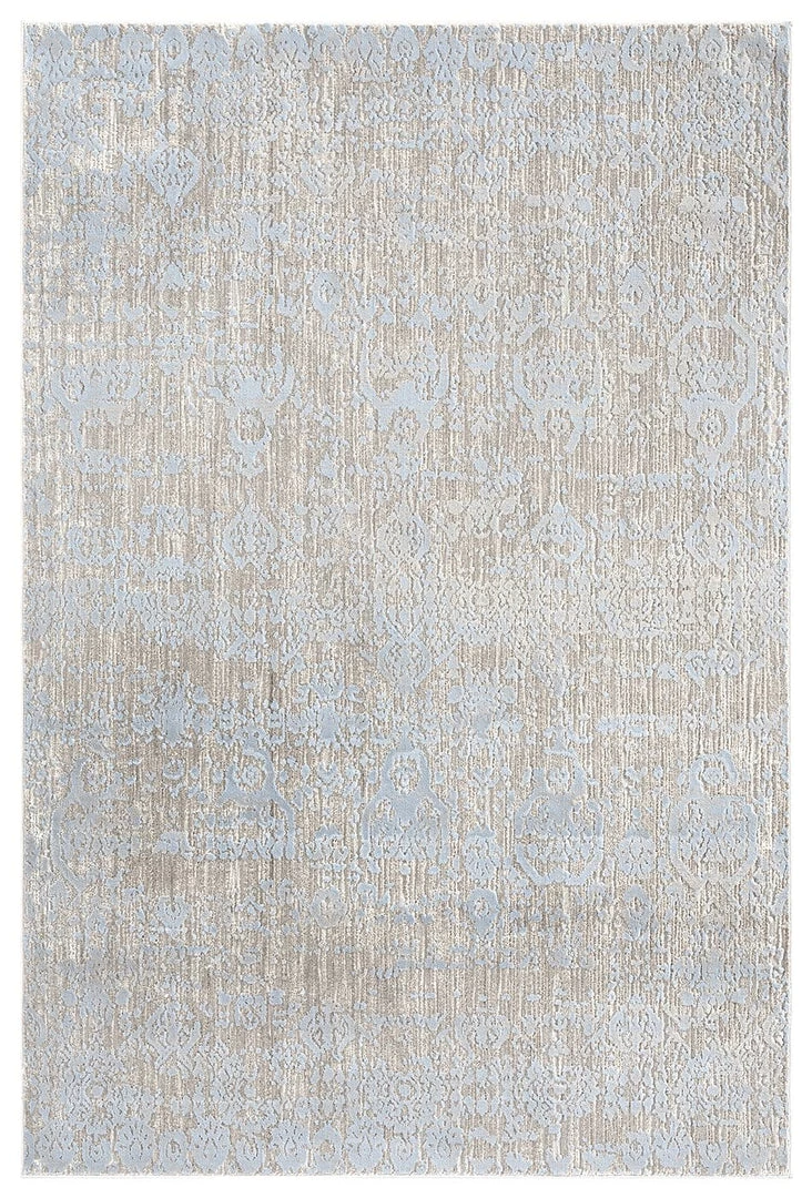 Miss Amara Pilar Grey Ivory And Blue Traditional Floral Rug All Rugs