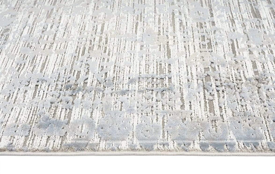 Miss Amara Pilar Grey Ivory And Blue Traditional Floral Rug All Rugs