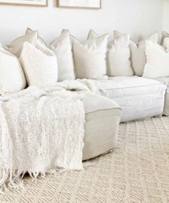 Miss Amara Piper Diamond Bleached Jute Rug All Rugs