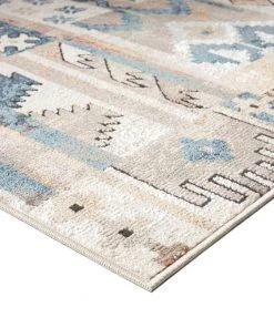 Miss Amara All Rugs Pippa Orange And Blue Multi Colour Tribal Rug