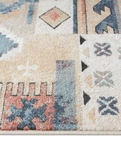 Miss Amara All Rugs Pippa Orange And Blue Multi Colour Tribal Rug